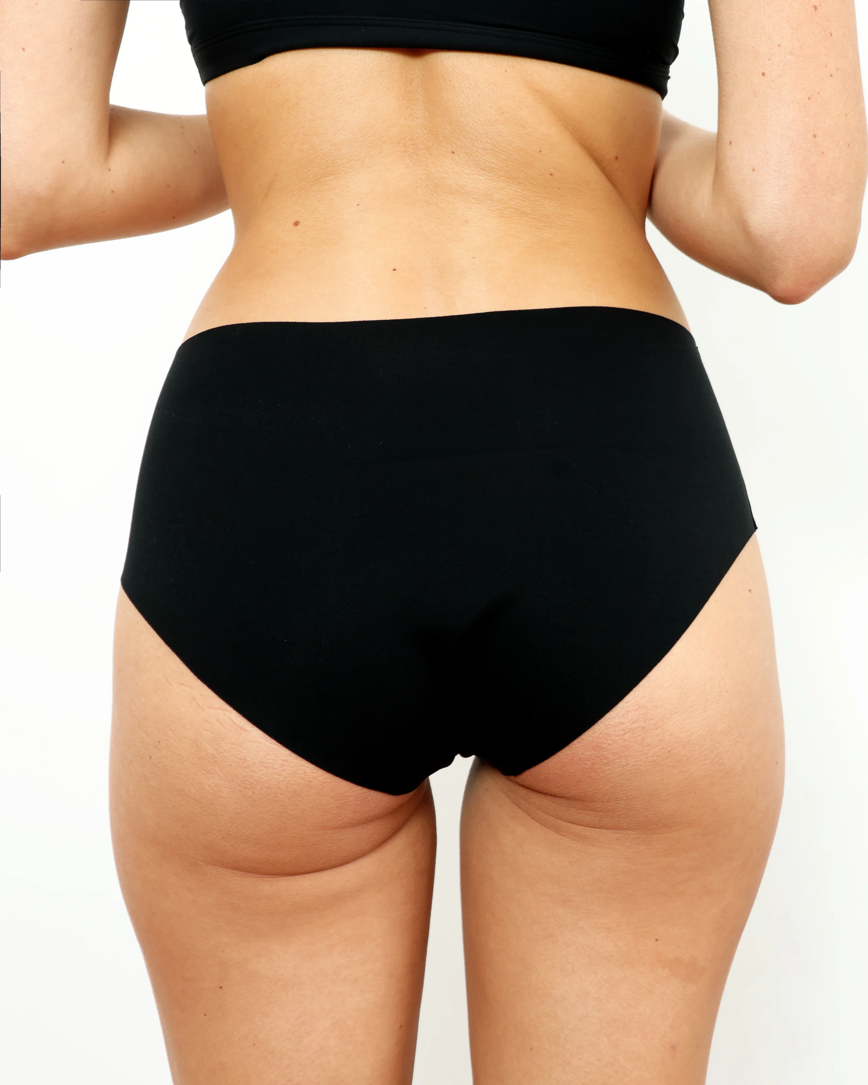 Mid-Rise Bikini - Seamless Cotton - Black - Image 4